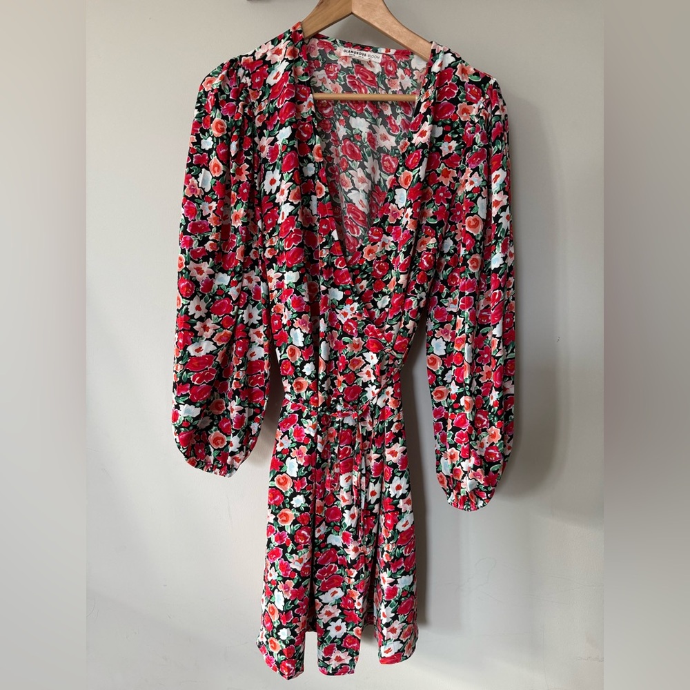 Glamorous Bloom Floral Dress in Red and White